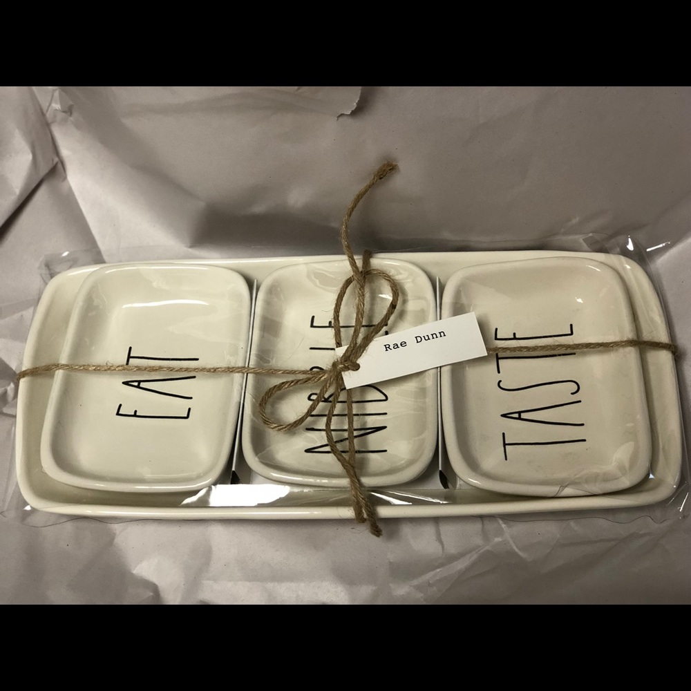 Rae Dunn Dish set with Serving platter SOLD !